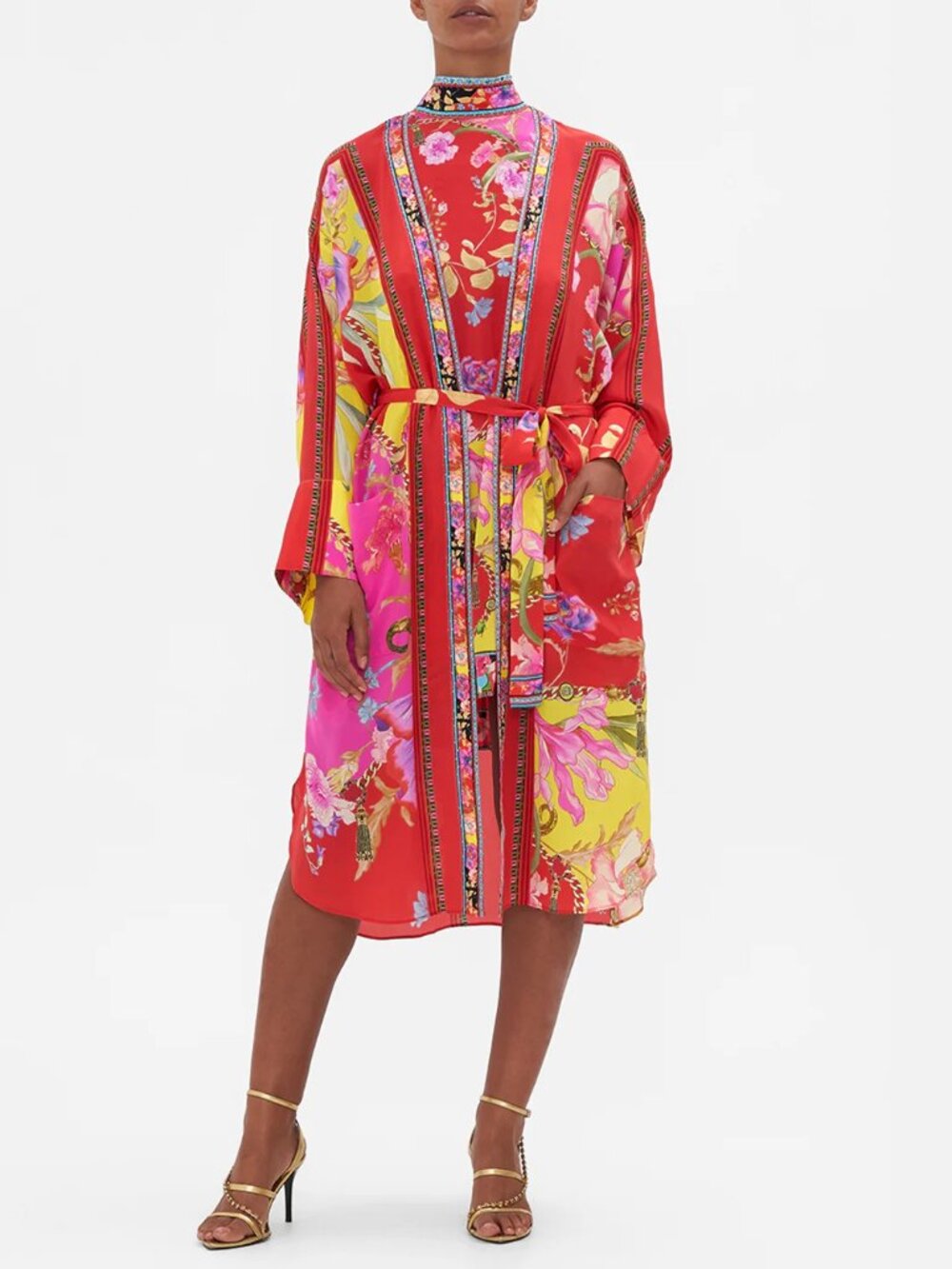 Camilla The Beetles Midi Layer Kimono Robe Patch Pocket Size Large